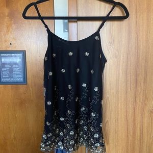 Black and gold detail tank top